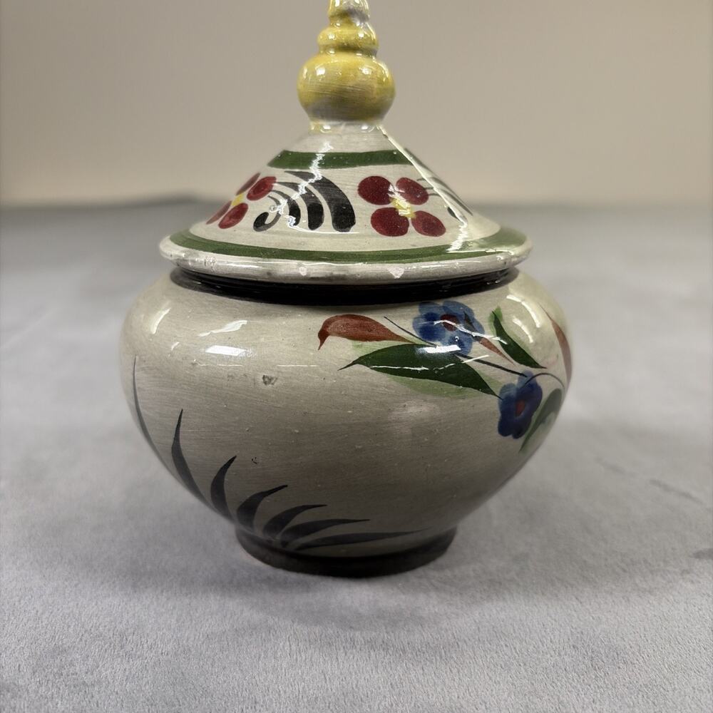 Vintage Japanese Satsuma Ginger Jar Peacock & Floral Jar with Lid 8" Charity - Picture 4 of 16